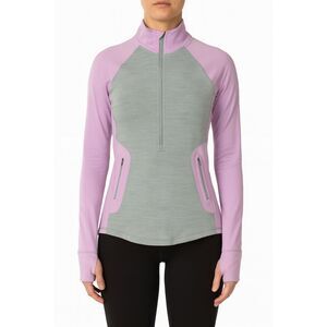 Under Armour ColdGear Infrared 1/4 Zip Thermal Top XS grey pink athletic